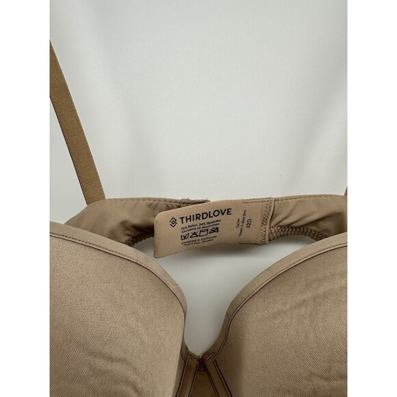 Thirdlove 24/7 Classic T-Shirt Bra, Size 32D, Taupe - Picture 3 of 4